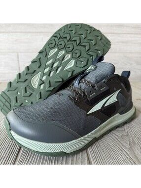 Altra Lone Peak 8 Women’s 9 Wide Trail Running Shoes Gray Green Hike Trek Camp